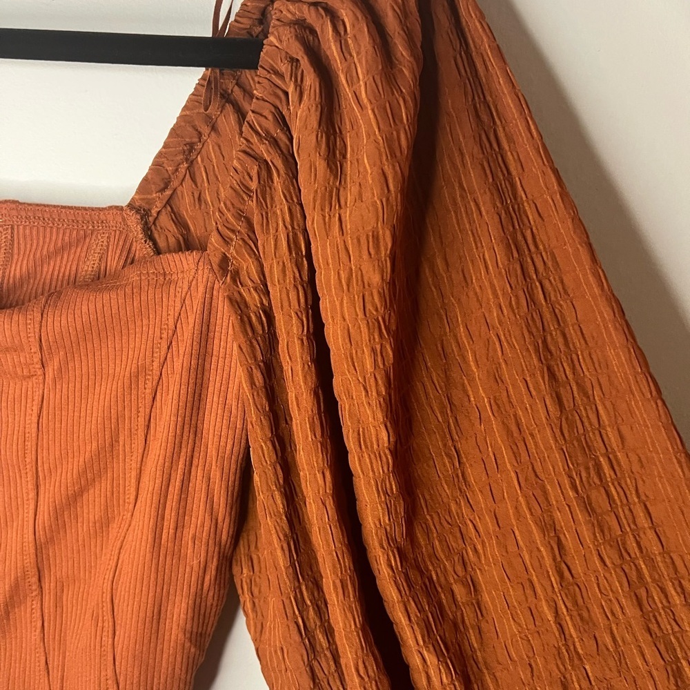 Urban Outfitters NWT Claudia Rust Puff Sleeve Top- NWT - Picture 6 of 7